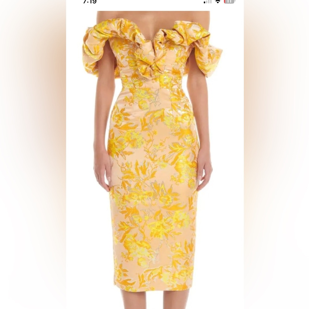 Jacquard off the shoulder bodycon dress. Wedding Guest Euro summer, club, Derby
